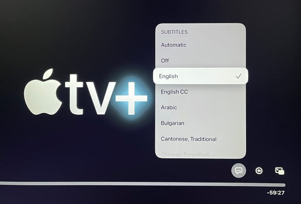 select subitle language apple tv app apple tv 4k